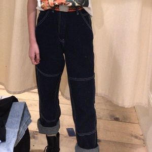 brandy melvile ariana dark wash painter pants